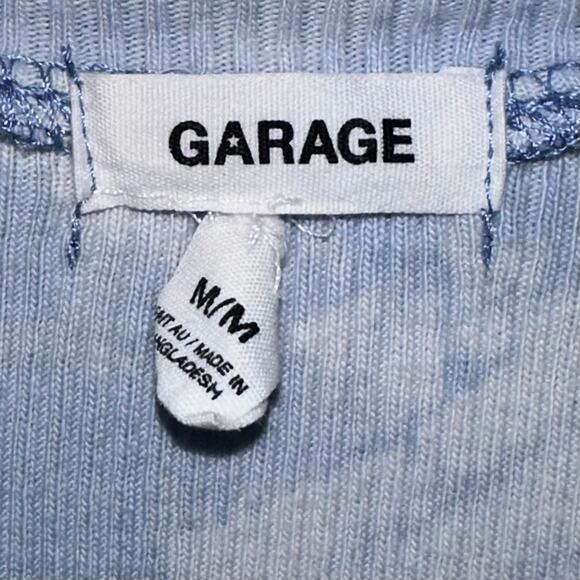 Garage Ria Sky Blue Tie Dye Side Ruched Ribbed Tank Mini Dress Size M - Picture 3 of 14